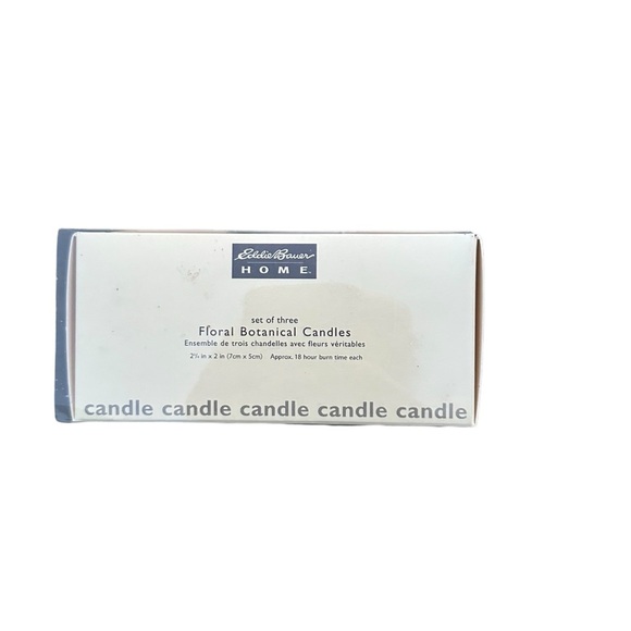 Eddie Bauer Home Set of 3 Floral Botanical Candles 2.25x2” 18 Hour Burn NIP - Picture 2 of 8